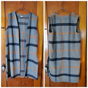 Plaid Sweater Vest (Long)